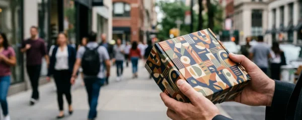 Emballage personnalisé transformé en support de communication visuelle dans l'espace urbain