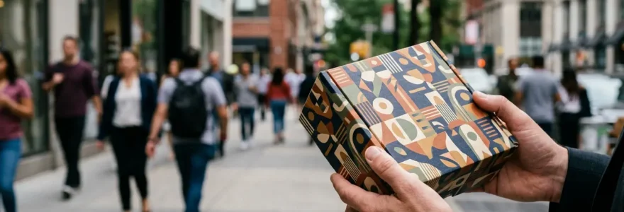 Emballage personnalisé transformé en support de communication visuelle dans l'espace urbain