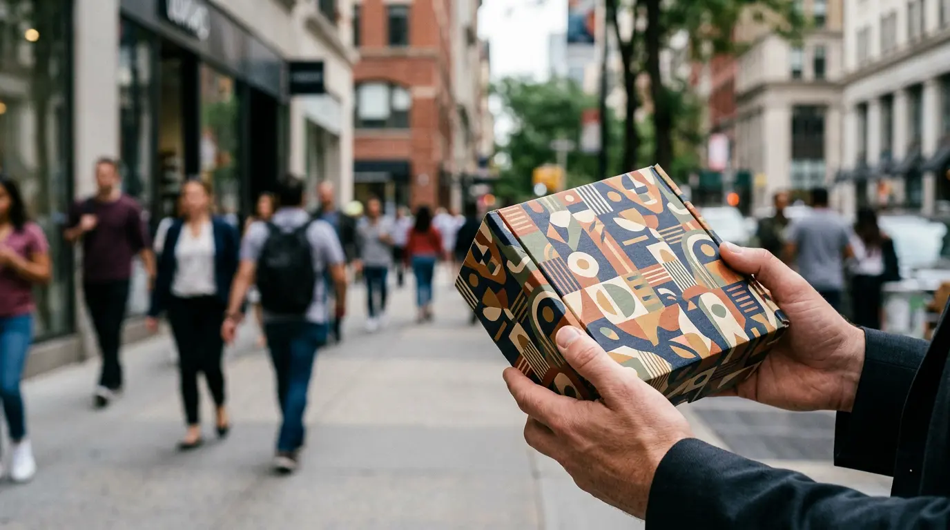 Emballage personnalisé transformé en support de communication visuelle dans l'espace urbain