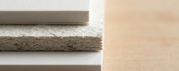 Échantillons de papiers de différents grammages superposés dans une ambiance épurée, mettant en valeur la texture et l'épaisseur sans texte visible