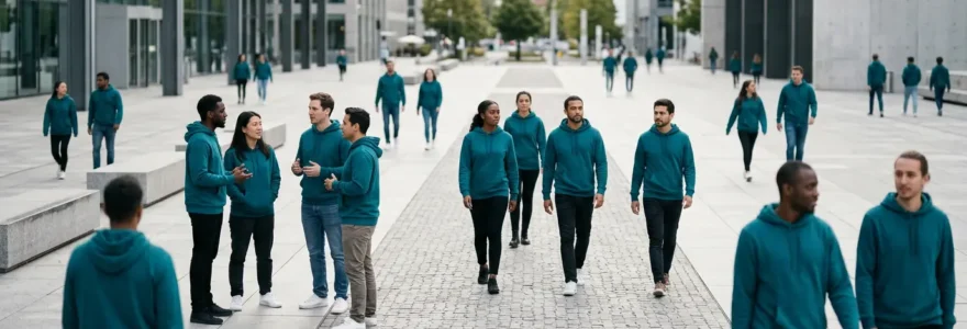 Membres d'un mouvement portant un vêtement distinctif créant un sentiment d'appartenance collective