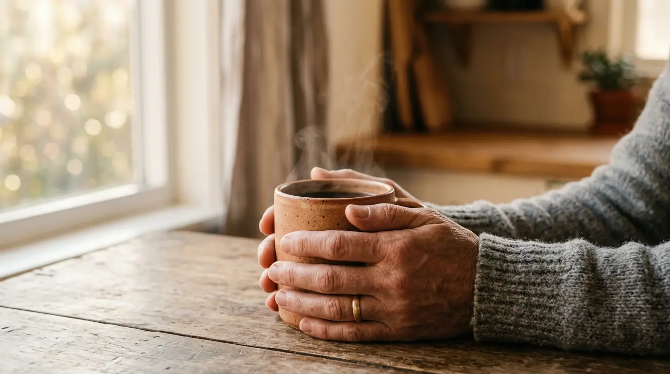 Un mug personnalisé utilisé lors du rituel matinal quotidien pour ancrer une marque dans la routine