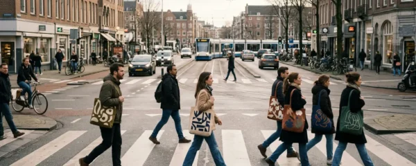 Sac promotionnel réutilisable en usage quotidien générant de multiples impressions publicitaires